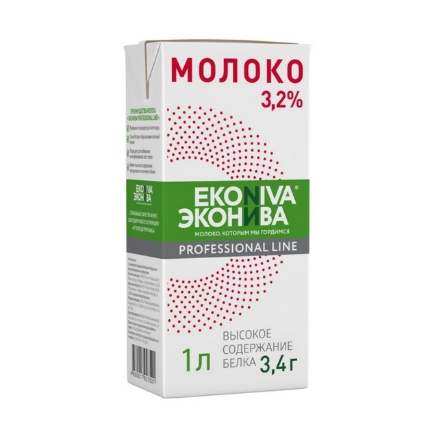 Молоко Эконива Ультрапастеризованное ГОСТ 3,2% 1л
