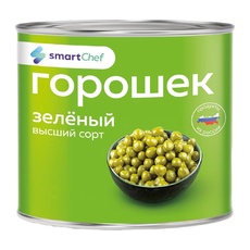 Горошек Зеленый Smart Chef Высший Сорт 400мл Сухой Вес 240г ж/б