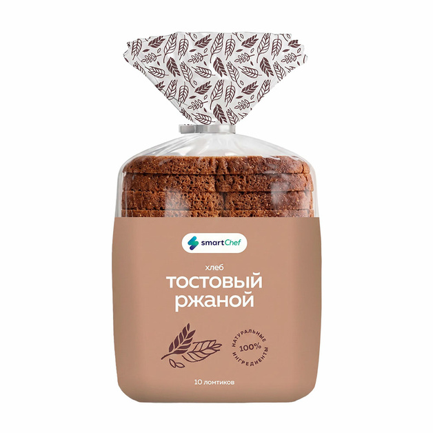 Хлеб Smart Chef Тостовый Ржаной Замороженный 450г