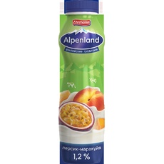 Йогуртный напиток Alpenland питьевой  1,2% персик-маракуйя 290 гр