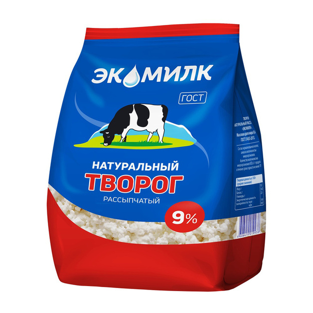 Творог Рассыпчатый Экомилк 9% 350г