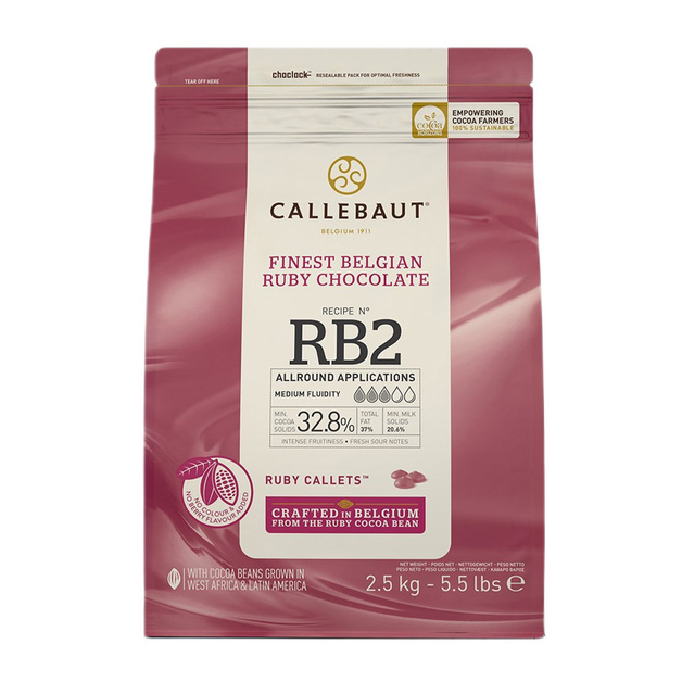 Глазурь Шоколадная Callebaut Ruby из Какао-Бобов 2,5кг
