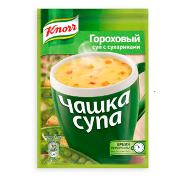 Суп быстрого приготовления Гороховый с сухариками Чашка супа  Knorr 21гр