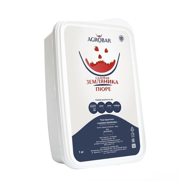 Пюре Agrobar Садовая Земляника Замороженное 1кг