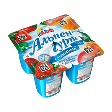 Продукт Йогуртный Альпенгурт Сливочный Клубника Абрикос 4,5% 100г