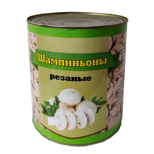 Шампиньоны резаные консервированные  Китай 2,84 (сухой вес 1,93 кг)