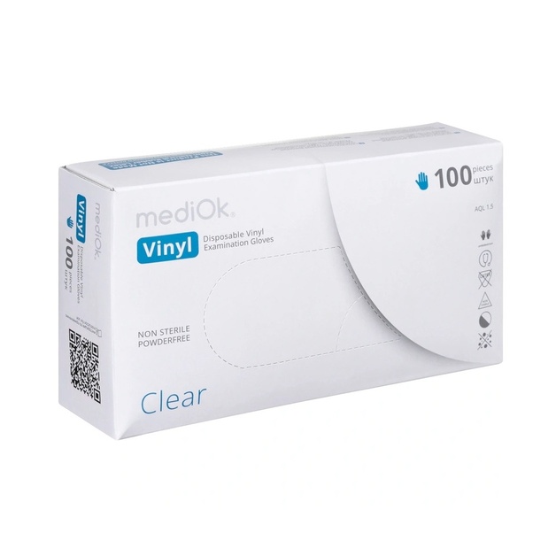 Перчатки Виниловые Mediok Медицинские Размер XL 100шт