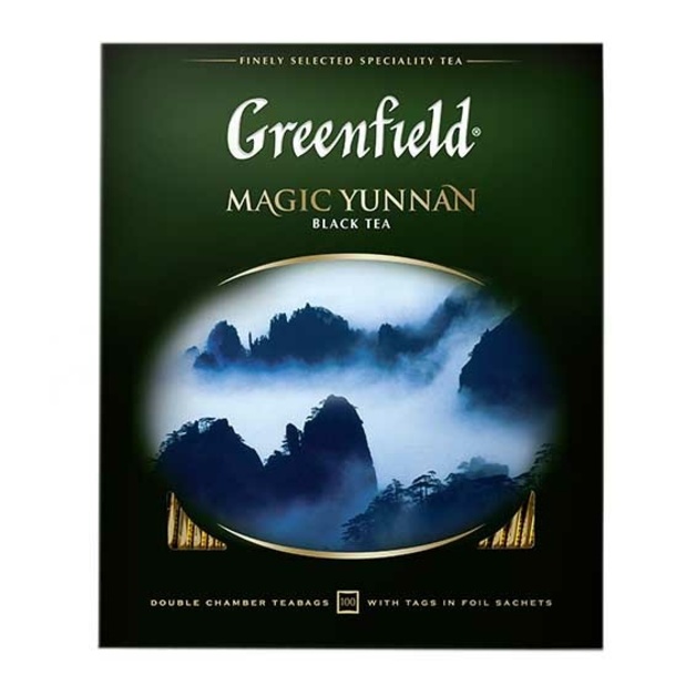 Чай Greenfield Magic Yunnan черный китайский с аром. чернослива с/я 100 пак*2 гр