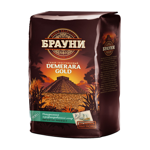 Сахар Тростниковый Брауни Demerara Gold 900г
