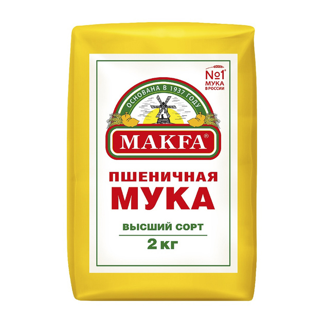 Мука Пшеничная Makfa Высший Сорт 2кг