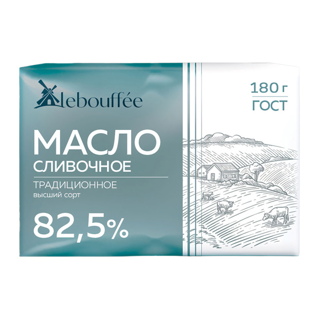 Масло Сливочное Lebouffee Традиционное 82,5% 180г