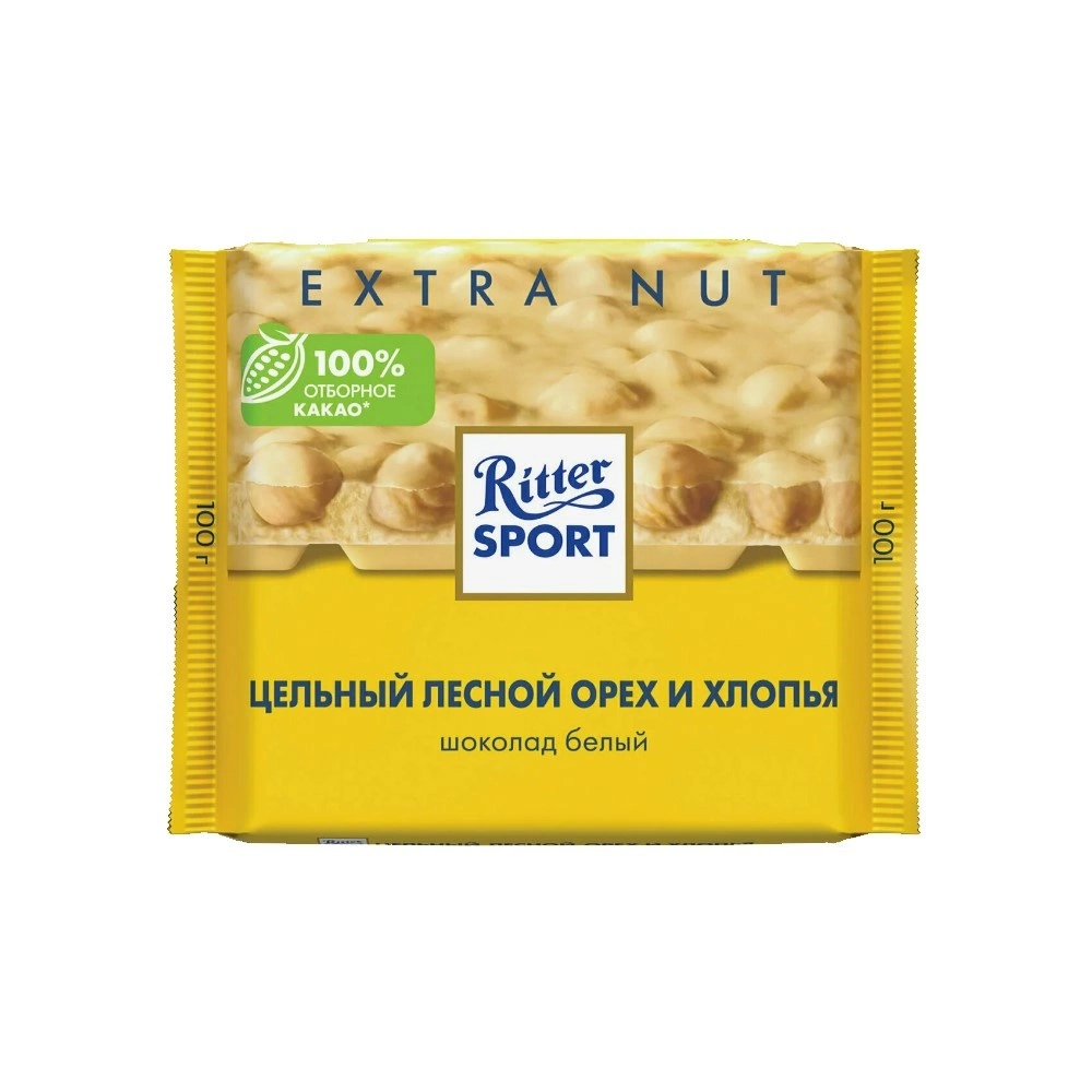 Шоколад Ritter Sport Белый Цельный Лесной Орех и Хлопья 100г