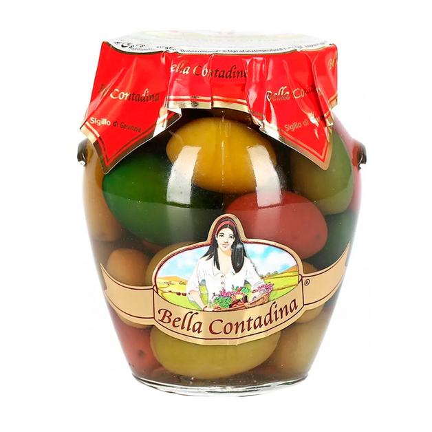 Оливки Белла Ди Чериньола Ассорти с Косточкой 580мл Сух. Вес 330г