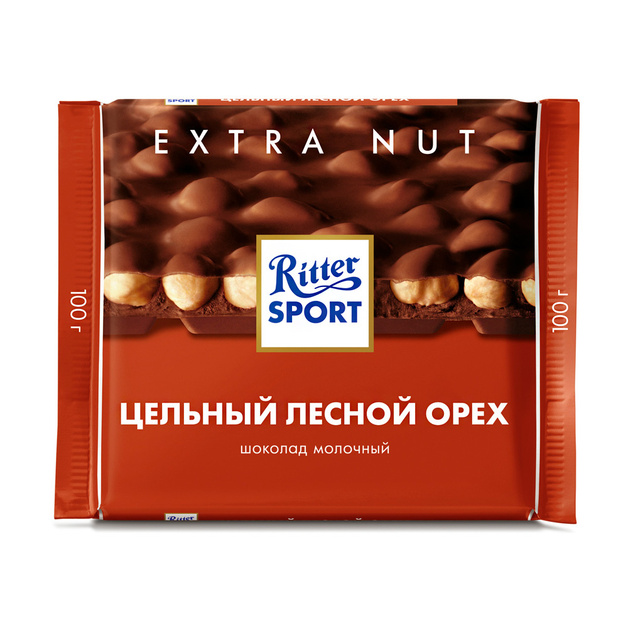 Шоколад Молочный с цельным лесным орехом «Ritter Sport» - 100 г