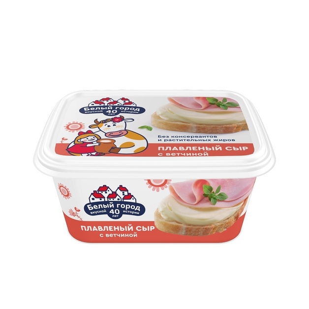 Сыр Плавленый Белый Город с Ветчиной 40% 380г