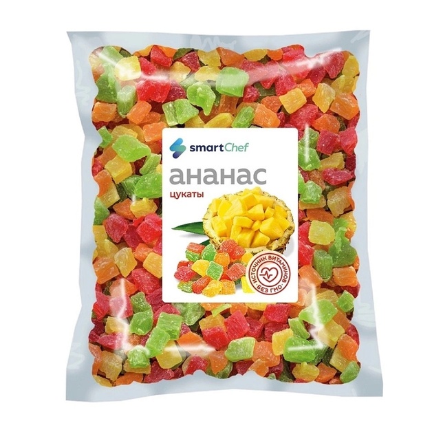 Цукаты Smart Chef Ананас Кубики 8*10мм 500г