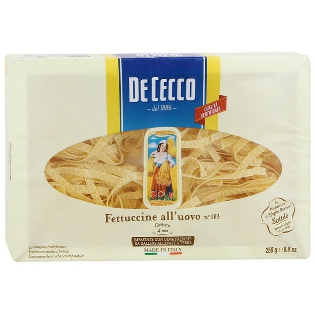 Макаронные изделия «De Сecco» Fettuccine (Феттучини) №103 - 250 г